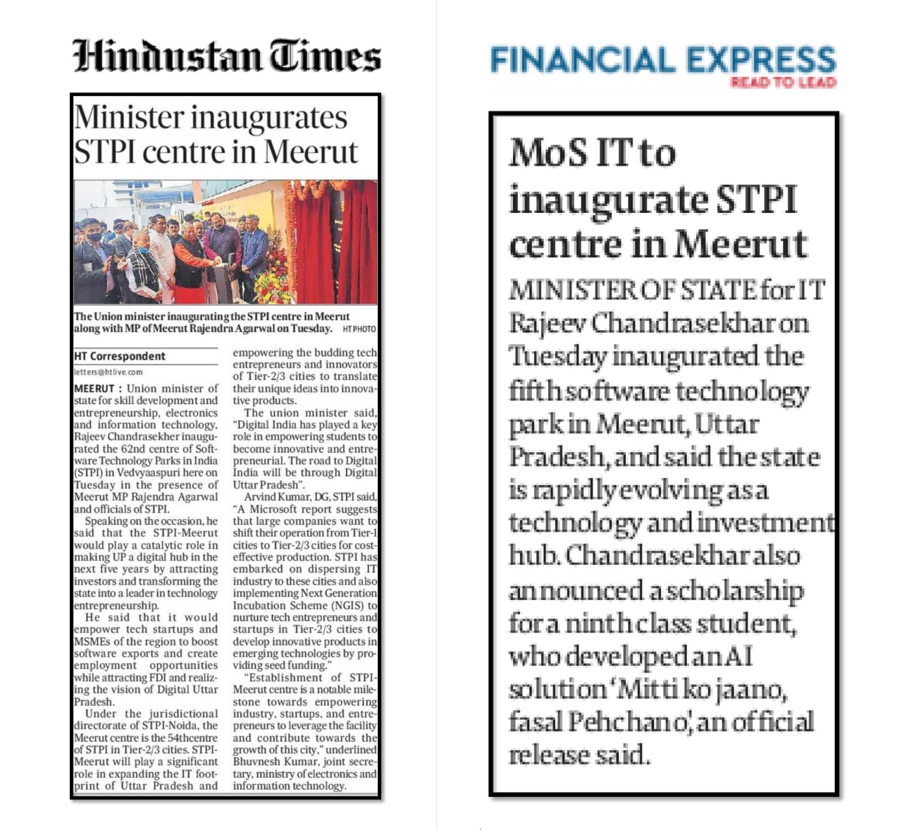 STPI centre in Meerut inaugurated by MoS IT